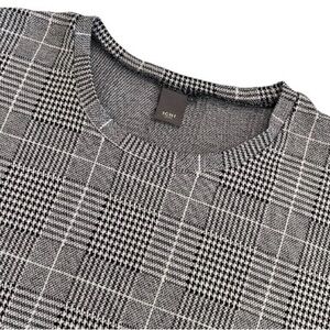 ICHI | Black & White Houndstooth Pull-Over Top / Tee | Size XL